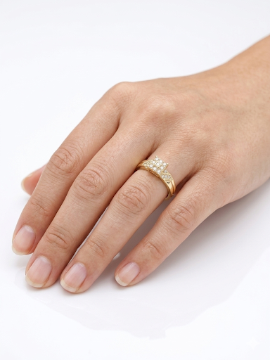 Square Shaped Gold Plated Ring Size 6 9