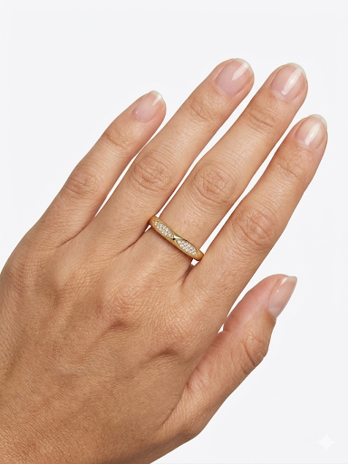 V-Shape Gold Plated Ring Size 9