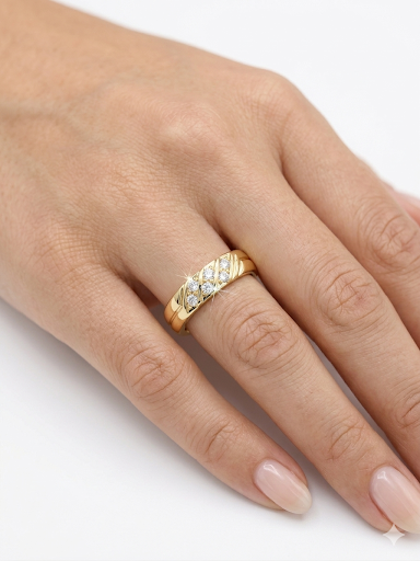 Crossline Gold Plated Ring Size 9