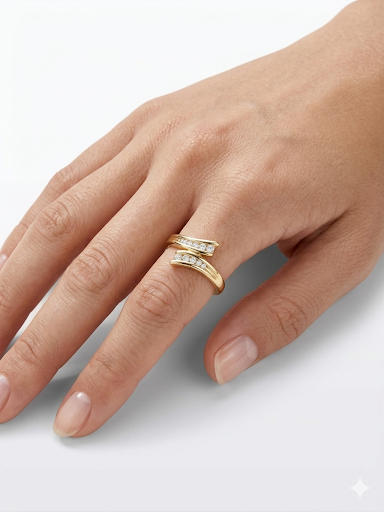 Intertwined Gold Plated Ring Size 7