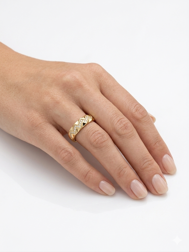 ZigZag Gold Plated Ring Size 9