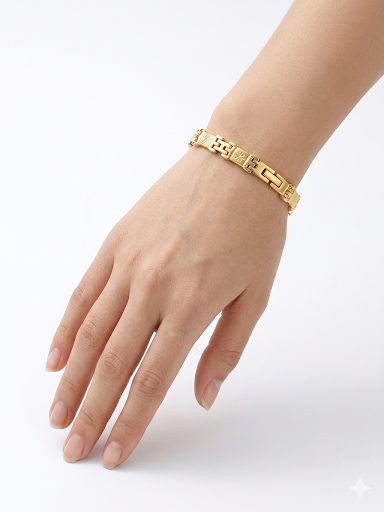 Stellar H-Link Gold Plated Bracelet 7.5' 19 cm