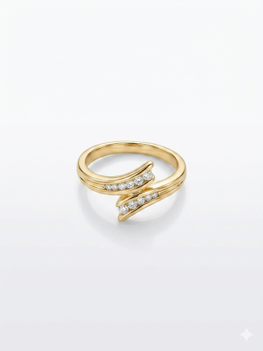 Intertwined Gold Plated Ring Size 7