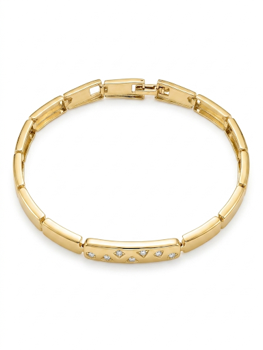 Celestial Horizon Gold Plated Bracelet Length 7.3" 18.5 cm