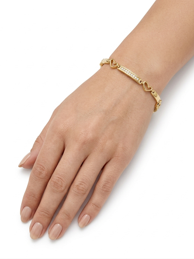 Eternal Heart Pave Gold Plated Bracelet 7.1" 18 cm