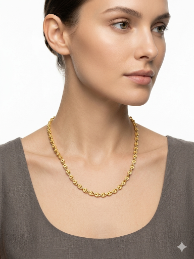Gold Plated Princess Necklace Length 17.5" 44.5 cm