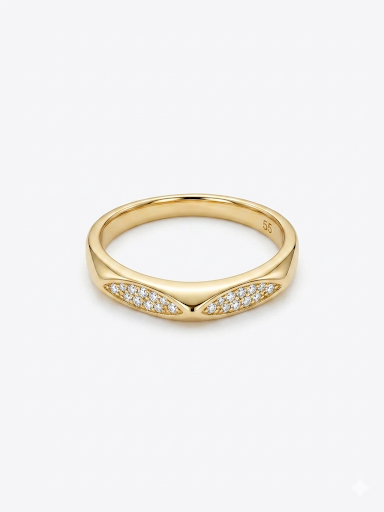 V-Shape Gold Plated Ring Size 9