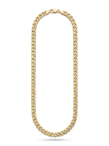 Curb Link Chain Necklace Unisex Gold Plated length 18" 45.7 cm