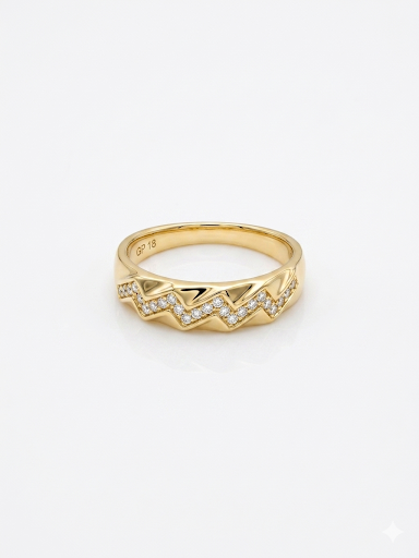 ZigZag Gold Plated Ring Size 9