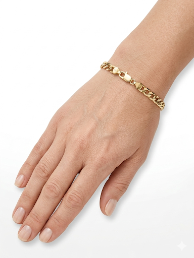 Polished Heritage Gold Plated Bracelet Length 7.6" 19 cm