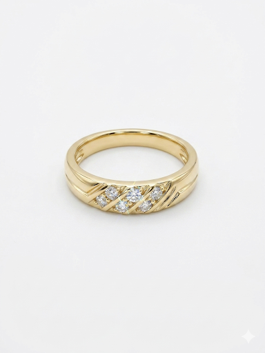 Crossline Gold Plated Ring Size 9