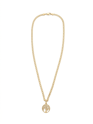 Circular Tree Of Life Gold Plated Necklace Length 18" 45.7 cm