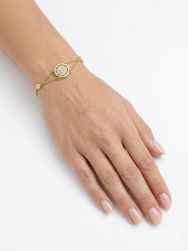 Empress Medallion Gold Plated Bracelet Length 7.5" 19.1 cm