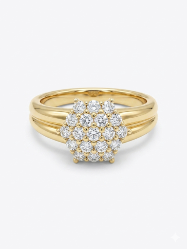 Cluster Bloom Gold Plated Ring Size 6